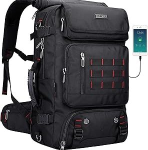 WITZMAN Carry on Travel Backpack for Men Women Airline Approved Convertible Nylon Duffle Backpack Luggage Bag (B682 Black)