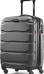 Samsonite Omni PC Hardside Expandable Luggage with Spinner Wheels, Black, Carry-On 20-Inch