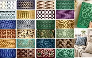 24Pcs Dot Line Pattern Stencils, 8x4 Inches Reusable PET Stripe Texture Templates, DIY Decorating Stencils for Baking Cookies, Crafts, Wall, Canvas, Paper, Fabric, Cards Art Painting