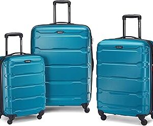 Samsonite Omni PC Hardside Expandable Luggage with Spinner Wheels, Caribbean Blue, 3-Piece Set (20/24/28)