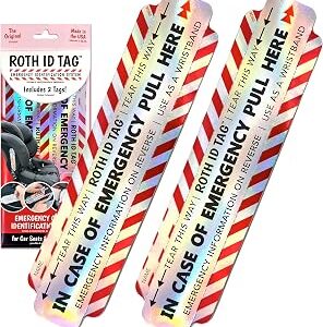 Emergency Contact Identification System for Car Seats, Booster Seats, Baby Gear | Original ROTH ID TAG Kit (2 Tags)