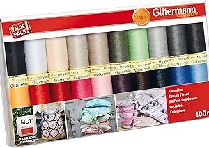 Gutermann Thread Set: Sew-All: 100m: Pack of 20, Assorted