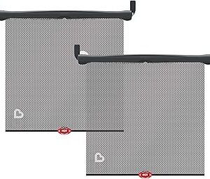Munchkin Brica Sun Safety Car Window Shade with Heat Alert, Helps Block UVA/UVB Rays, 2 Pack, Black