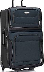 Travel Select Amsterdam Softside Expandable Luggage with Rolling Wheels, Navy, 29-Inch Large