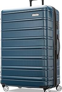 Samsonite Omni 2 28-Inch Large Checked Hardside Luggage with 360° Spinner Wheels - Scratch Resistant Hardshell - TSA Lock - Expandable Polycarbonate Shell for Lightweight Travel - Nova Teal